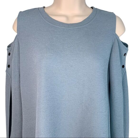 Ivanka Trump Split Sleeve Blue Top - Picture 2 of 7